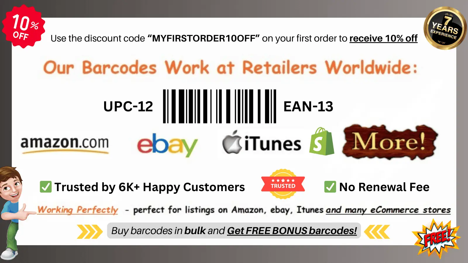 buy barcodes cheap 7 years experience